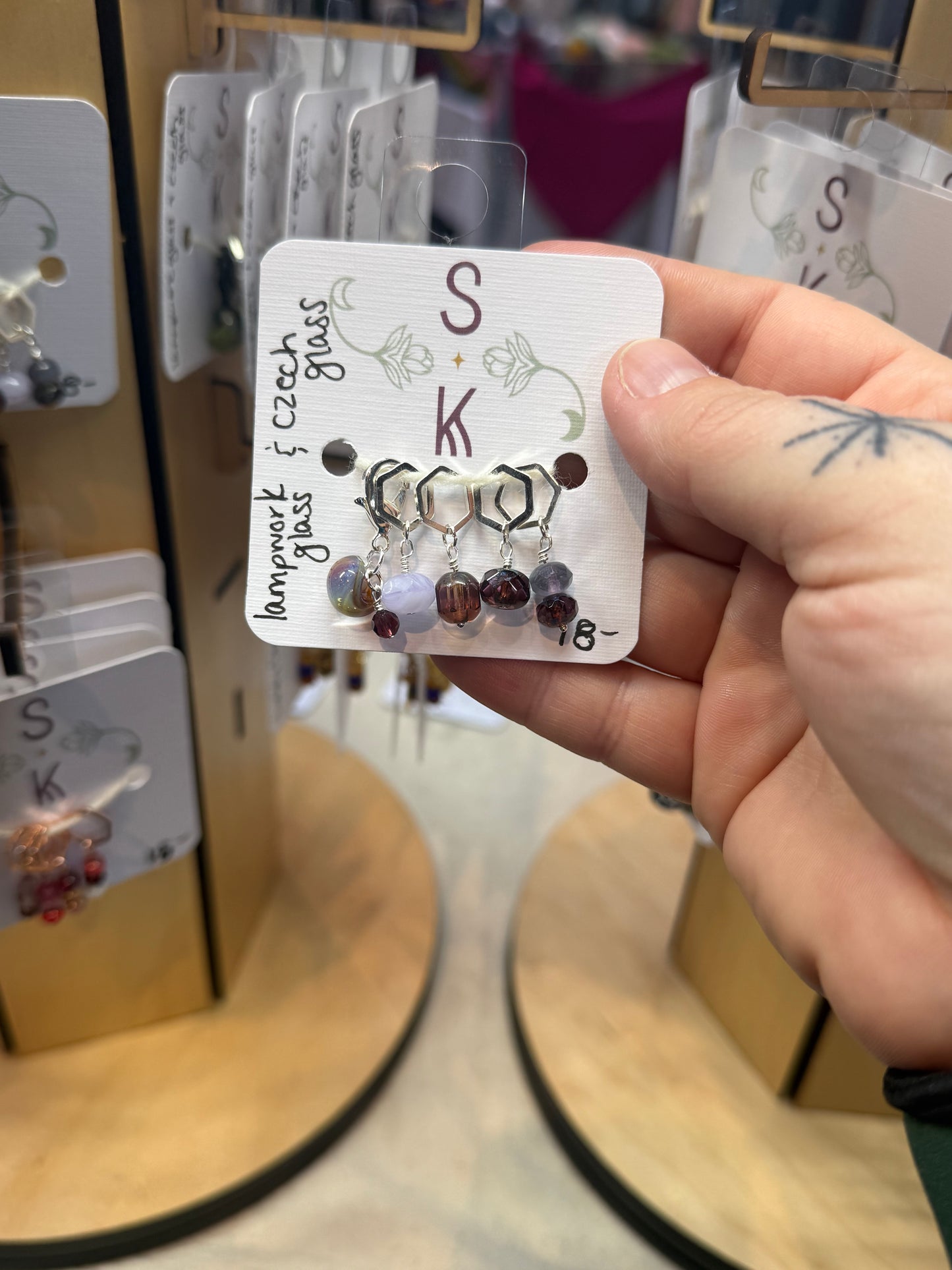 lampwork glass czech glass - 5 piece