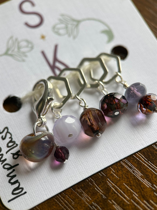 lampwork glass czech glass - 5 piece